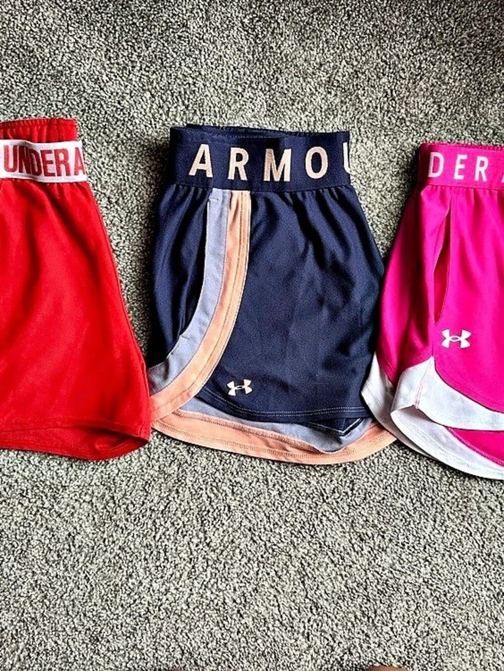 Under Armour Athletic Shorts 3-Pack in Pink & Red